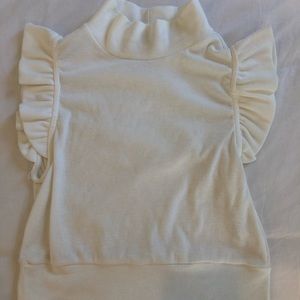 High neck, ruffle tank top